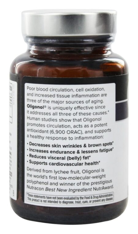 Oligonol Para Um Envelhecimento Saudável 100 mg. - Cápsulas vegetarianas 30 Quality Of Life Labs - Image 3