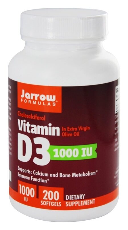 Colecalciferol Vitamina D3 1000 UI - 200 Softgels Jarrow Formulas