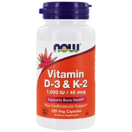 Vitamina D3 & K2 - 120 Cápsula (s) vegetal (s) NOW Foods