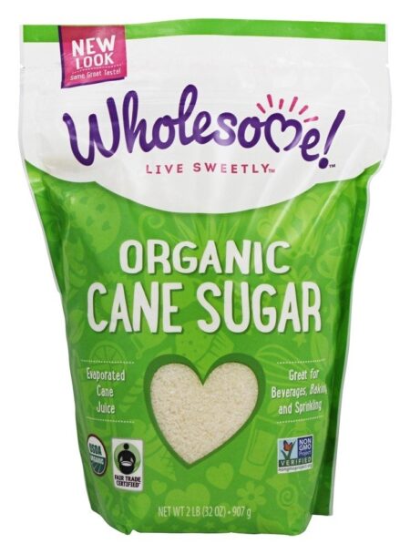 Açúcar de cana orgânico - 2 lbs. Wholesome!