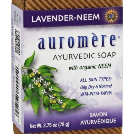 Sabonete em barra ayurvédico com Neem lavanda-Neem orgânico – 2.75 oz. Auromere — foto 1