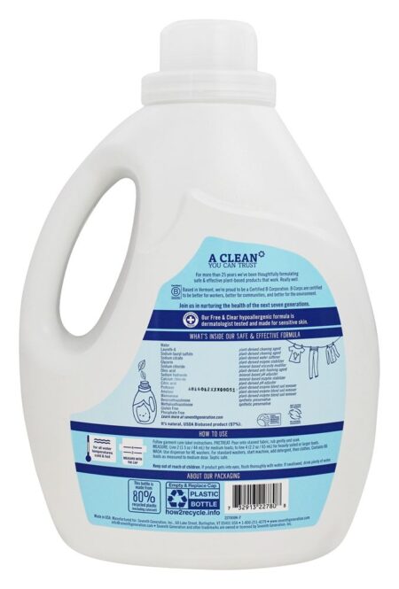 Natural Lavanderia Detergente 66 Cargas Livre & Limpar - 100 fl. oz. Seventh Generation - Image 2