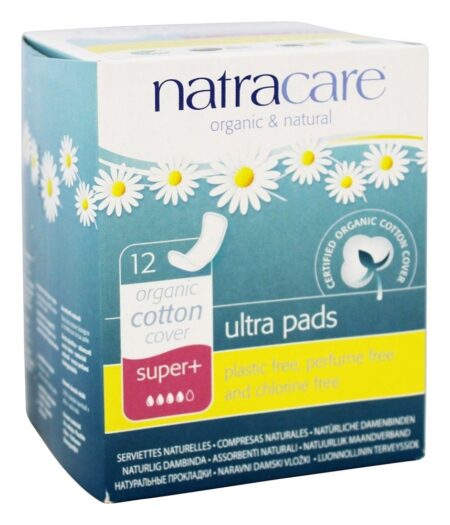 Algodão Natural Feminino Extremista Almofadas Super Mais - 12 Almofadas Natracare