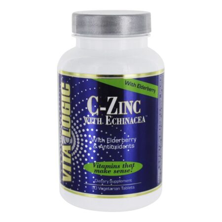 C-Zinc com Echinacea, Elderberry e Antioxidantes - 50 Comprimidos vegetarianos Vita Logic