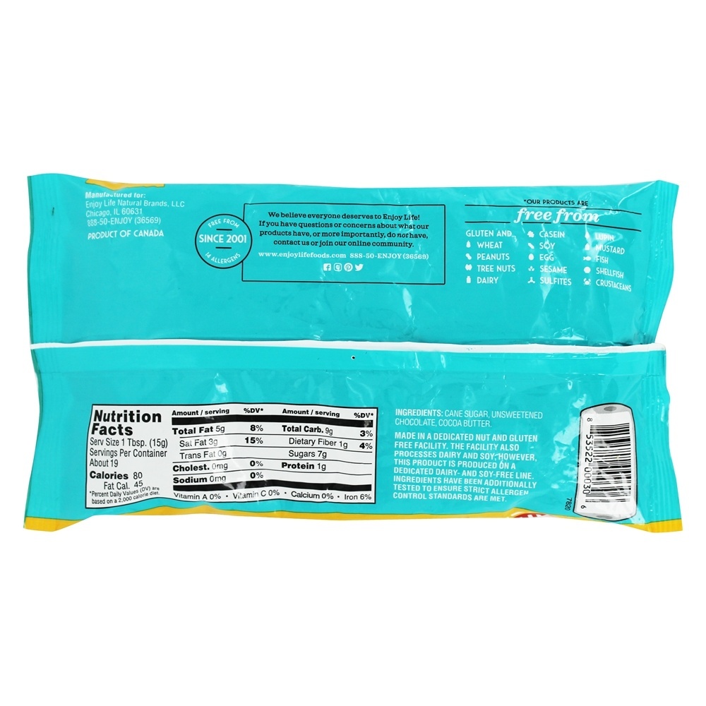 Mini fichas anti-alérgicas sem glúten semidoces - 10 oz. Enjoy Life Foods - Imagem 2