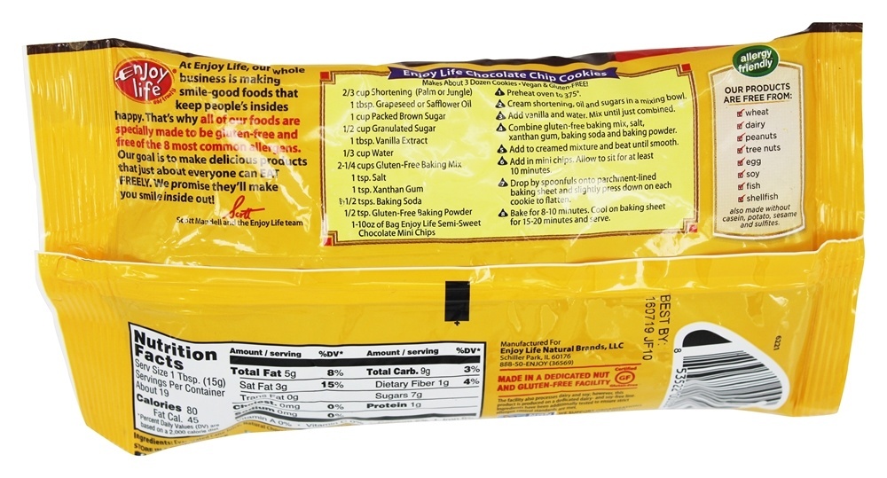 Mini fichas anti-alérgicas sem glúten semidoces - 10 oz. Enjoy Life Foods - Imagem 3