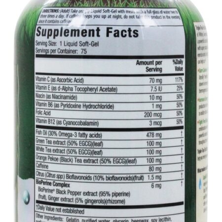 Queimador de gordura de chá triplo - 75 Softgels Irwin Naturals - Imagem 2