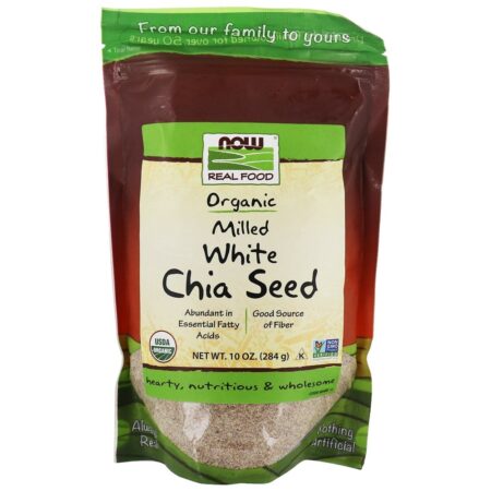 NOW Real Food Orgânico Moído Branco Chia Seed - 10 oz. NOW Foods