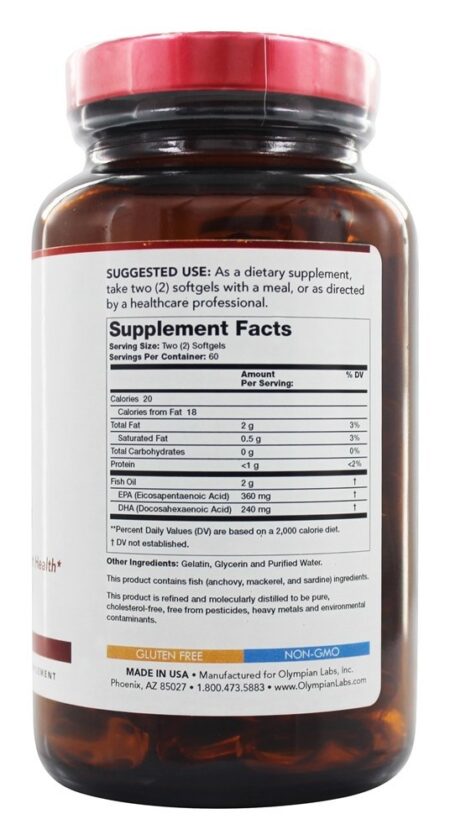 Omega - 3 óleos de peixe Naturopática Divisão 2000 mg. - 120 Softgels Olympian Labs - Image 2