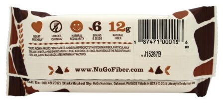 Fibra d'lish Bar Chocolate Bolo de chocolate - 1.6 oz. NuGo Nutrition - Image 3