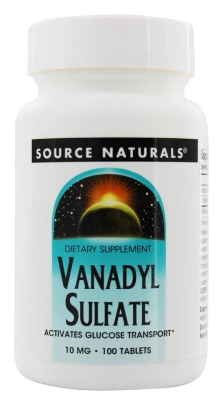 Sulfato de Vanádio Actives Glucose Transportes 10 mg. - 100 Tablets Source Naturals