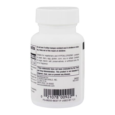 Levedura de Selênio Livre de L-Selenometionina 200 mcg. - 60 Tablets Source Naturals - Image 3