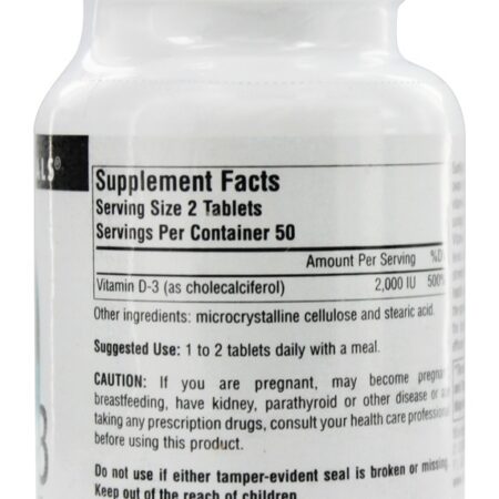Vitamina D3 1000 UI - 100 Tablets Source Naturals - Imagem 2