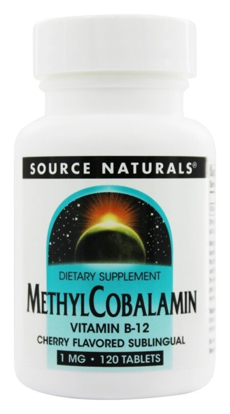 MethylCobalamin Vitamina B12 Cereja Sublingual 1 mg. - 120 Tablets Source Naturals