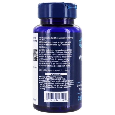 Vitamina D3 1000 UI - 250 Softgels Life Extension - Image 3