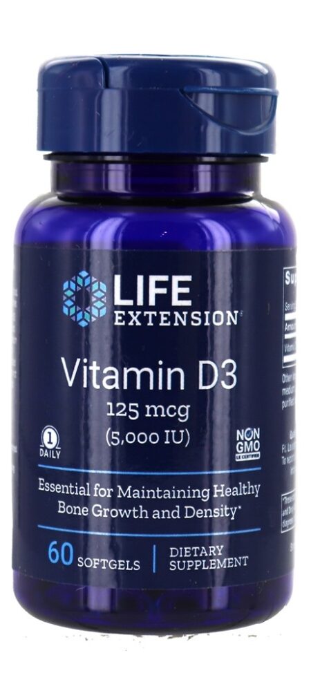 Vitamina D3 5000 UI - 60 Softgels Life Extension