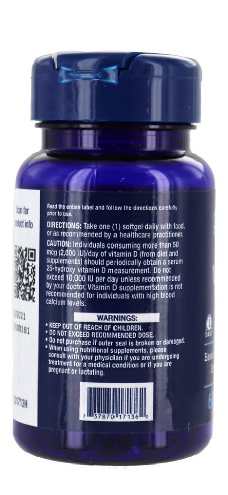 Vitamina D3 5000 UI - 60 Softgels Life Extension - Image 3