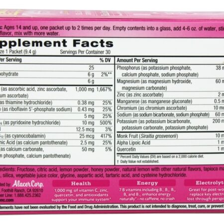 Emergen-C Pink Vitamina C Para Mais Energia 1000 mg. - 30 Pacotes (s) Alacer - Imagem 2