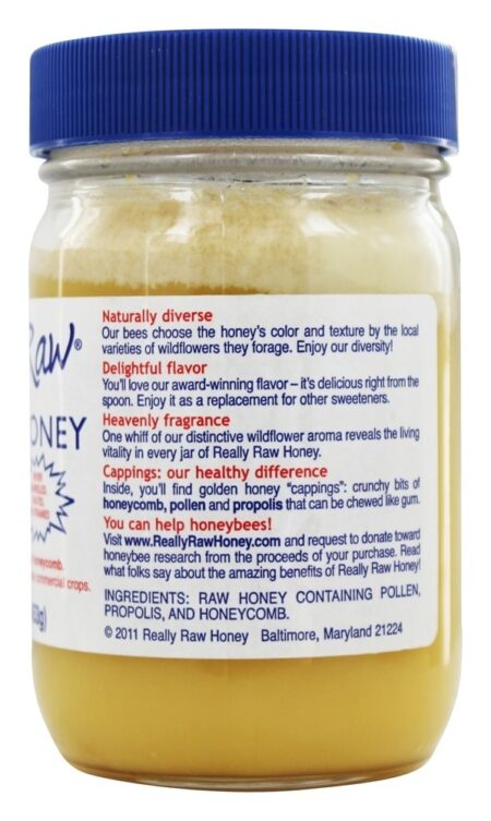 Mel sem pesticidas (16 oz.) (453g) - 1 lb. Really Raw Honey - Image 3