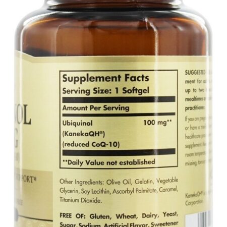 Co-10 de Ubiquinol Reduzido 100 mg. - 50 Softgels Solgar - Imagem 2