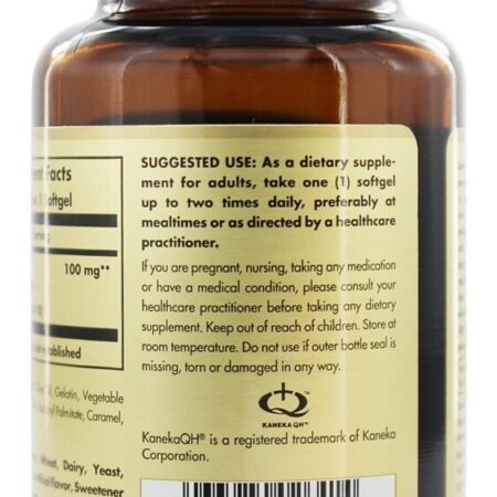 Co-10 de Ubiquinol Reduzido 100 mg. - 50 Softgels Solgar - Imagem 3