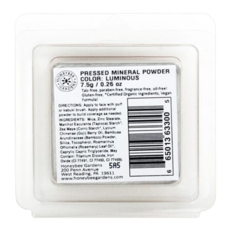 Pó Mineral Pressionado Luminoso Luminoso - 0.26 oz. Honeybee Gardens - Imagem 2