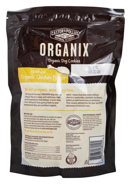 Organix Biscoitos orgânicos para cães Sabor de frango - 12 oz. Castor & Pollux - Image 2