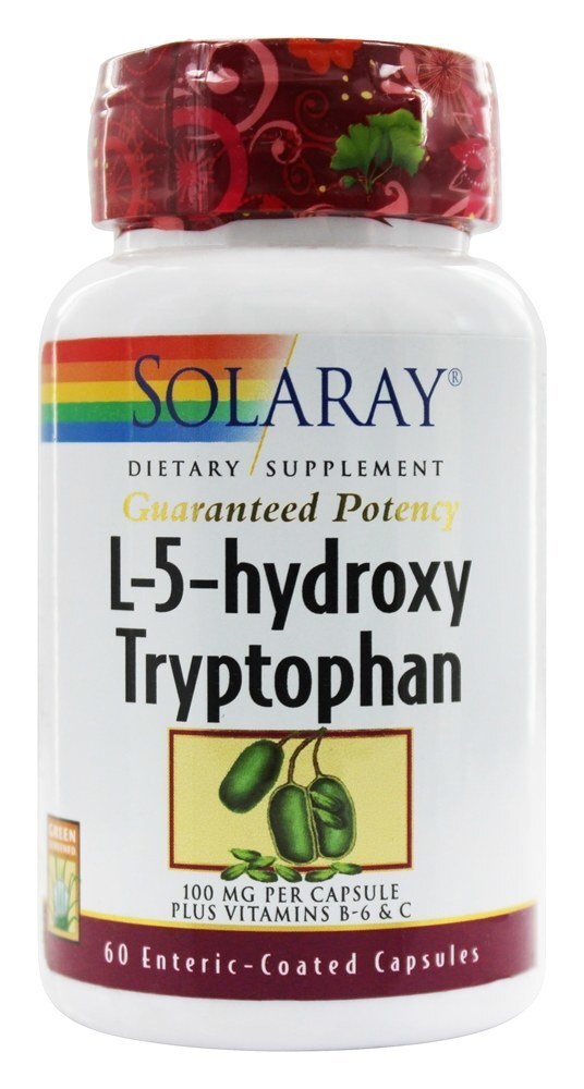 Potência Garantida Suporte para L-5-hidroxitriptofano Serotonina 100 mg. - Cápsulas 60 Solaray