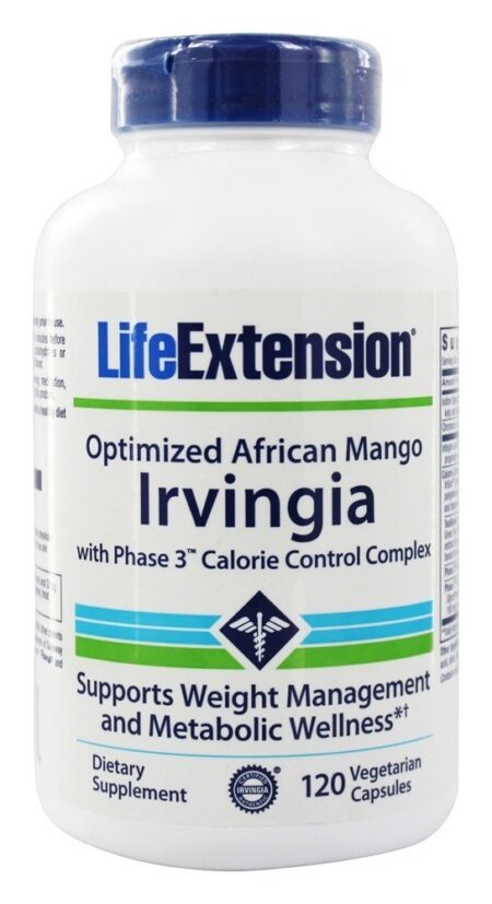 Irvingia Otimizada Com Fase 3 Mango Africano Complexo de Controle de Caloria - Cápsulas vegetarianas 120 Life Extension