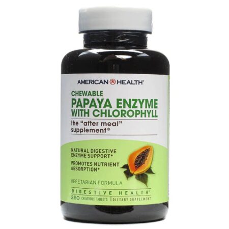 American Health Papaya Enzyme with Chlorophyll Chewable -- 250 Chewable Tablets