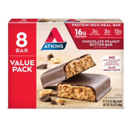 Atkins Meal Bar Value Pack Chocolate Peanut Butter -- 8 Bars