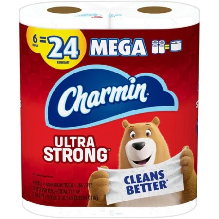 Charmin Ultra Strong Mega Rolls Toilet Paper -- 6 Rolls