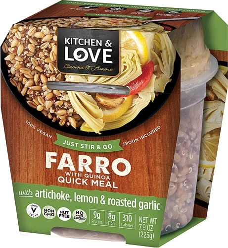 Refeição Rápida de Farro e Quinoa Cucina & Amore com Alcachofra, Limão e Alho Assado - 224g