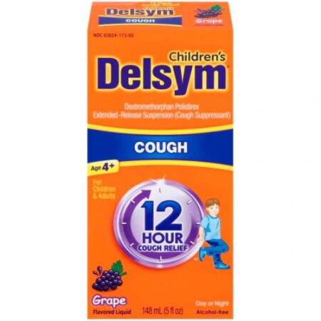 Delsym 12 Hour Cough Relief Syrup for Children and Adults Grape -- 5 fl oz