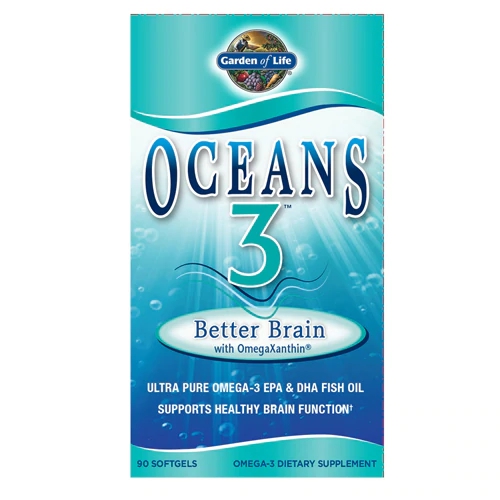 Garden of Life Oceans 3™ Better Brain com OmegaXanthin® - 90 Cápsulas Gelatinosas para Melhora Cerebral