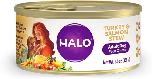 Ração Úmida Halo Holistic Cordeiro e Salmão para Cães Adultos - 12 Latas de 156g Cada