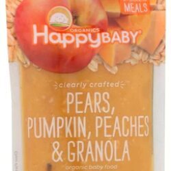 Happy Baby Papinha Orgânica para Bebês - Pera, Abóbora e Pêssego com Granola - 113g