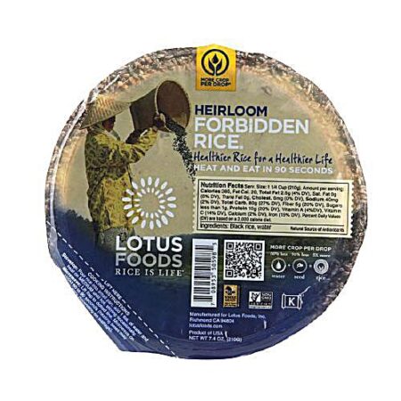 Lotus Foods Heat & Serve Rice Bowl Heirloom Forbidden Rice -- 7.4 oz