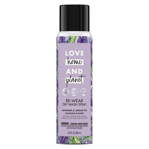 Love Home & Planet Re-Wear Spray Lavagem a Seco Lavanda e Óleo de Argan 200ml
