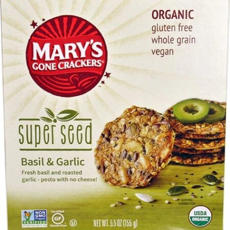 Biscoitos Super Seed™ Manjericão e Alho Mary’s Gone Crackers – 156g — foto 1