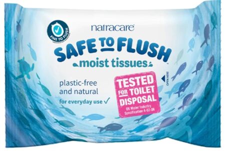 Natracare Safe to Flush Moist Tissues -- 30 Wipes