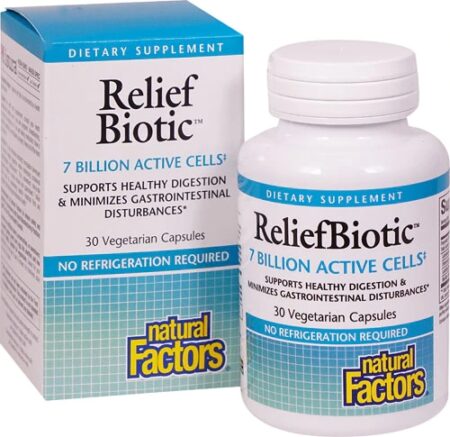 Natural Factors ReliefBiotic™ -- 7 billion cells - 30 Vegetarian Capsules