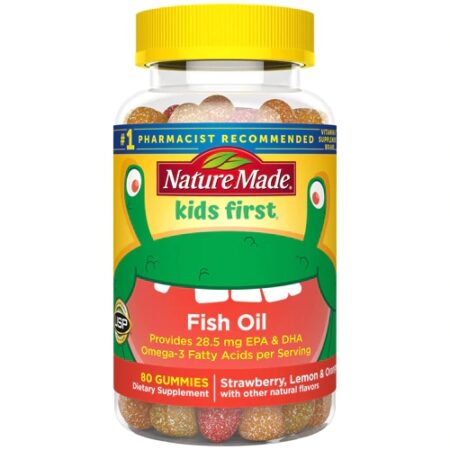 Nature Made Kids First® Fish Oil Gummies Orange Lemon & Strawberry -- 80 Gummies