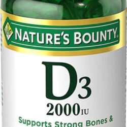 Nature's Bounty Super Strength D3 2000 IU - 100 Cápsulas Gelatinosas - Vitamina D Essencial para Saúde Óssea e Imunidade