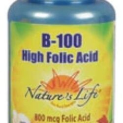 Nature's Life B-100 High Folic Acid - 100 Cápsulas: Energia e Bem-Estar Essenciais