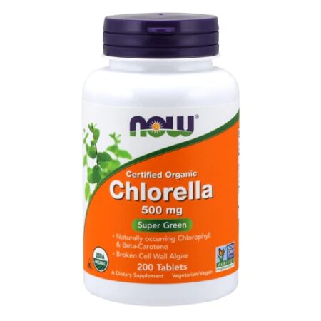 NOW Certified Organic Chlorella -- 500 mg - 200 Tablets