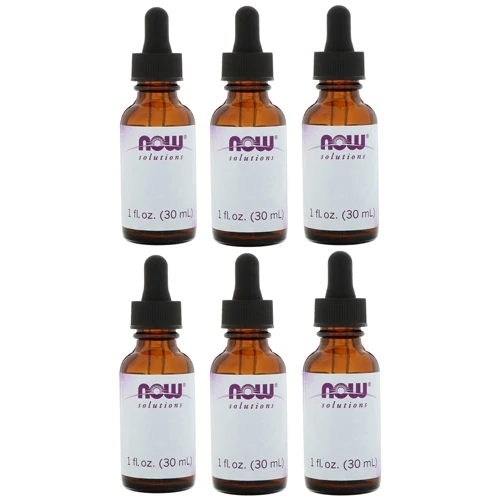 Frasco de Vidro Âmbar NOW Foods Solutions com Conta-gotas 30ml (6 Unidades) - Ideal para Aromaterapia e Óleos Essenciais