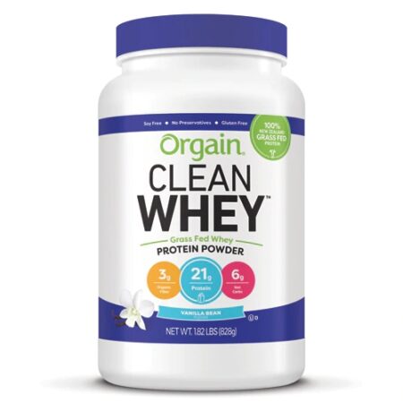 Orgain Clean Whey™ Grass Fed Whey Protein Powder Vanilla Bean -- 1.82 lbs