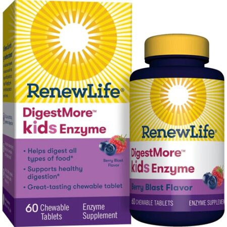 Renew Life Kids Digestive Enzyme - Digest Smart® Enzyme Supplement Berry Blast -- 60 Chewable Tablets