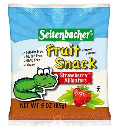 Seitenbacher Fruit Snack Alligators Gluten Free Strawberry -- 3 oz